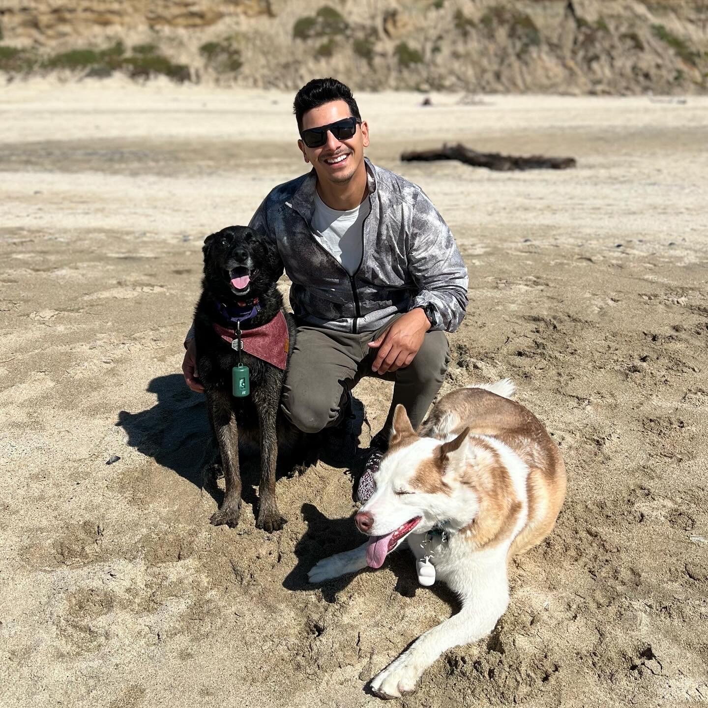 Robert with his dogs Zeke and Zara